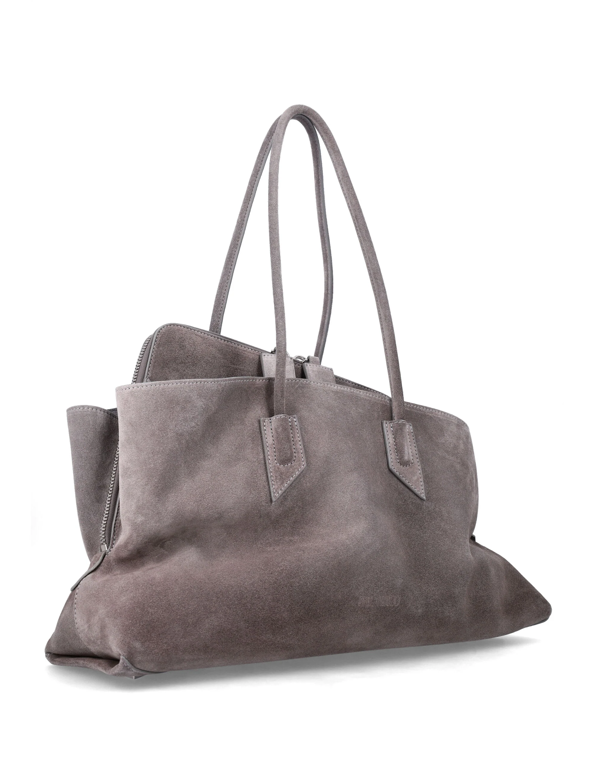 The Attico The Paintsseggiata Medium Suede Top-Handle Bag with Asymmetric Design, 30 x 42.5 x 15.5 cm - Image 2