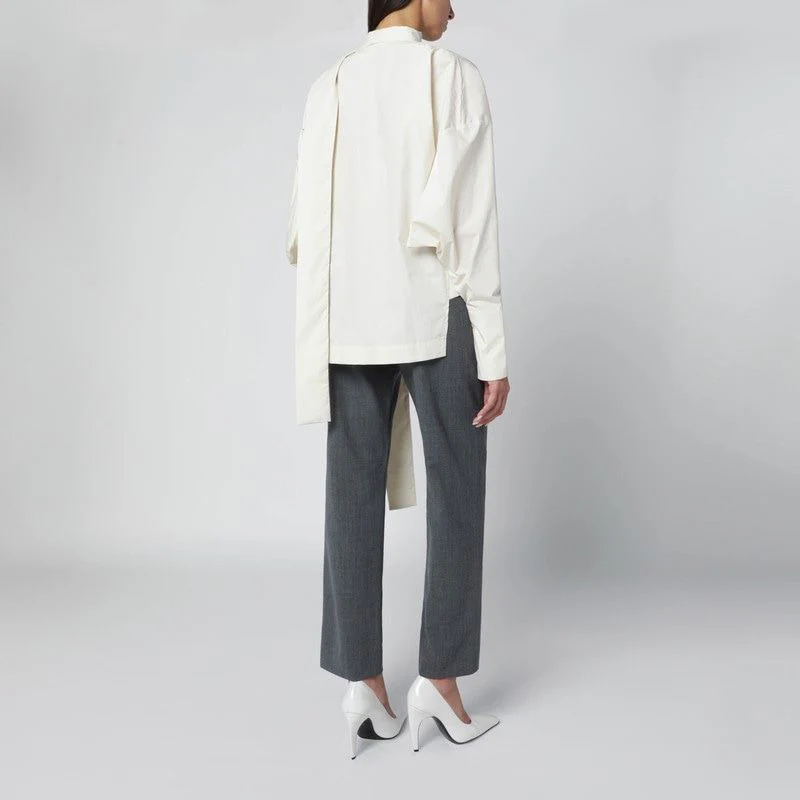 THELATEST Tie-neck Cotton Shirt - Image 5