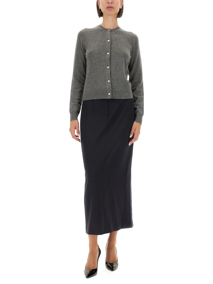 THEORY Midi Skirt with Slit in Wool Blend - Image 2