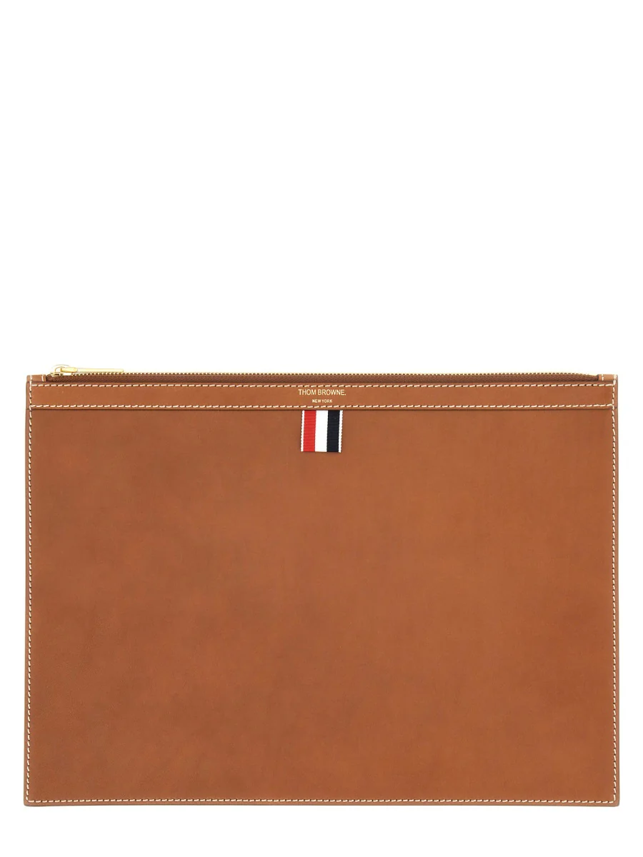 THOM BROWNE 3 Stripe Pebble Clutch Large