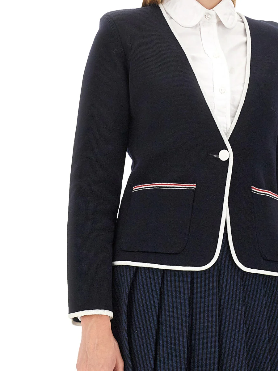 THOM BROWNE Unconstructed 4-Bar Single-breasted Blazer - Image 4