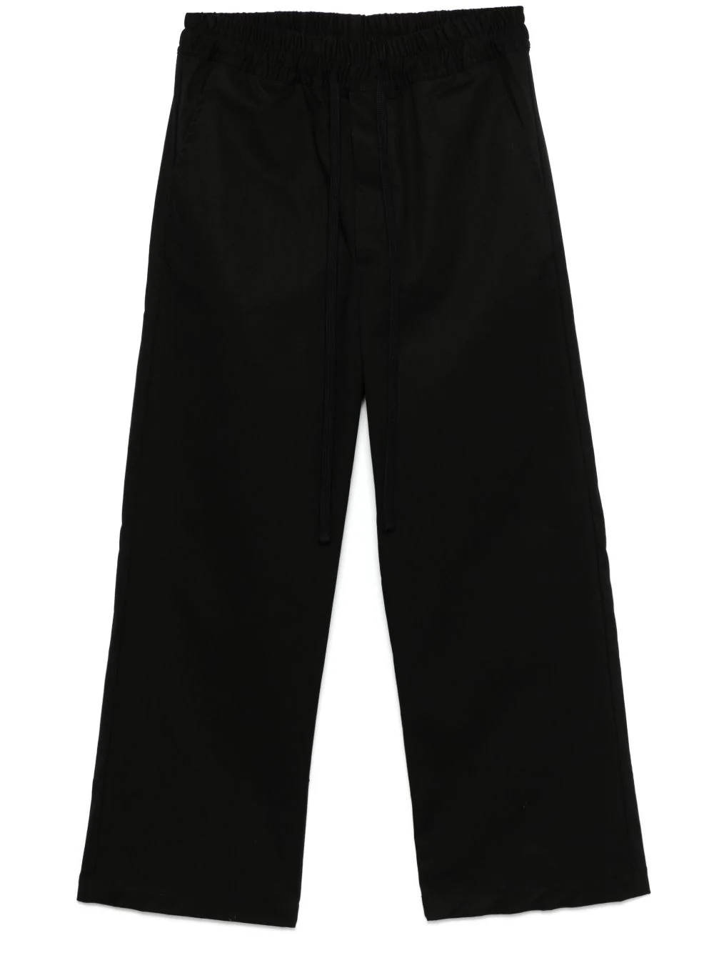 Thom Krom Straight Leg Cotton Blend Trousers with Elasticated Drawstring Waistband