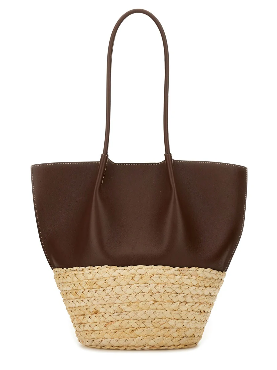 Tod`s TOD'S Shopping Bag in Straw and Leather Medium - Image 5