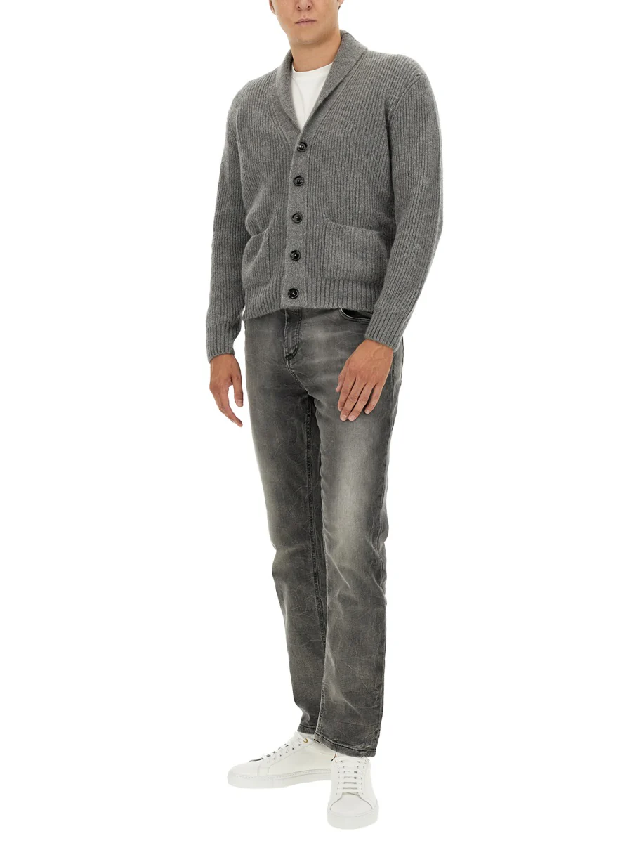 TOM FORD BRUSHED CASHMERE SILK SHAWL COLLAR CARDIGAN - Image 2