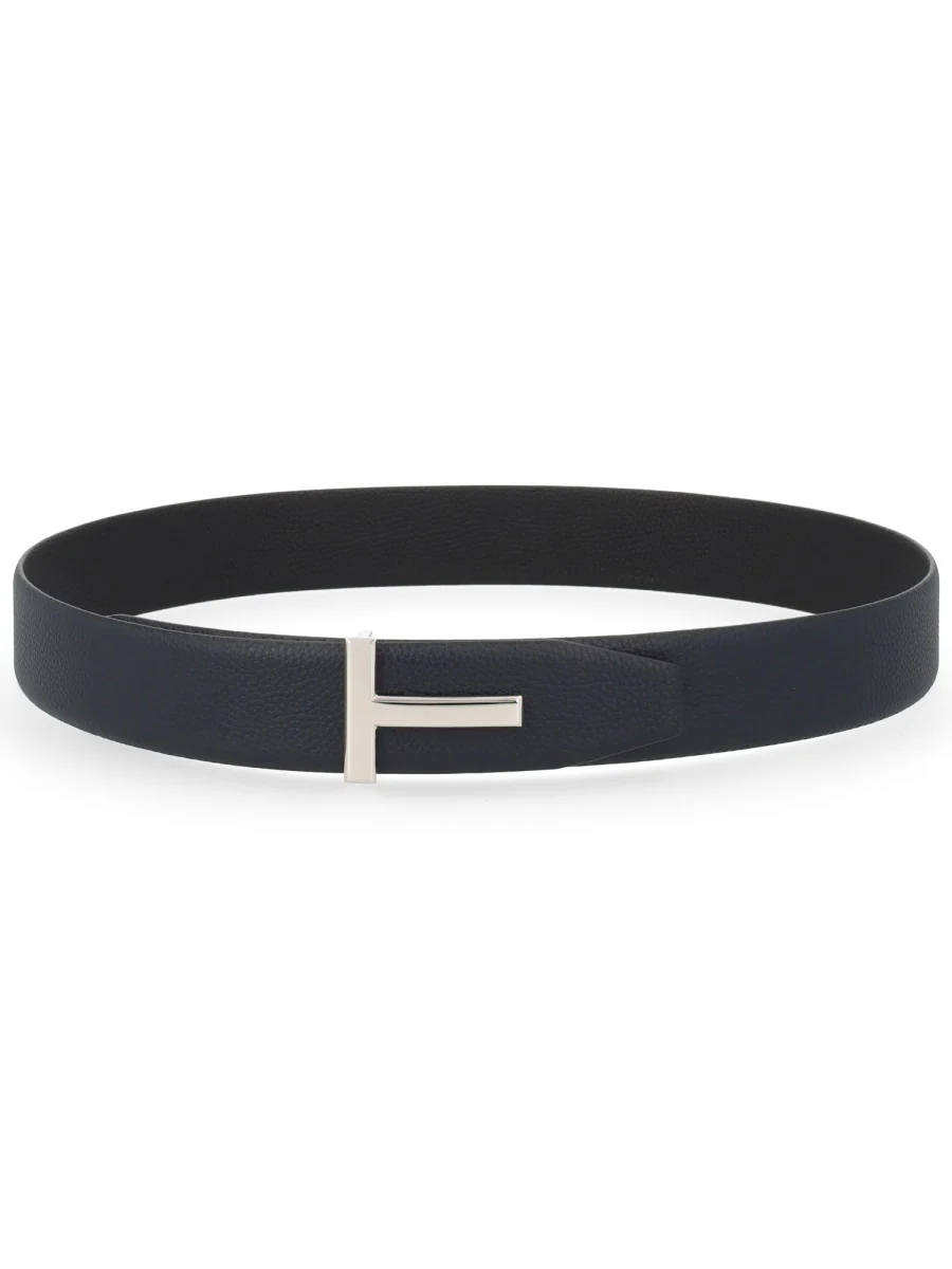 TOM FORD Grain Leather T Icon Belt - Image 2