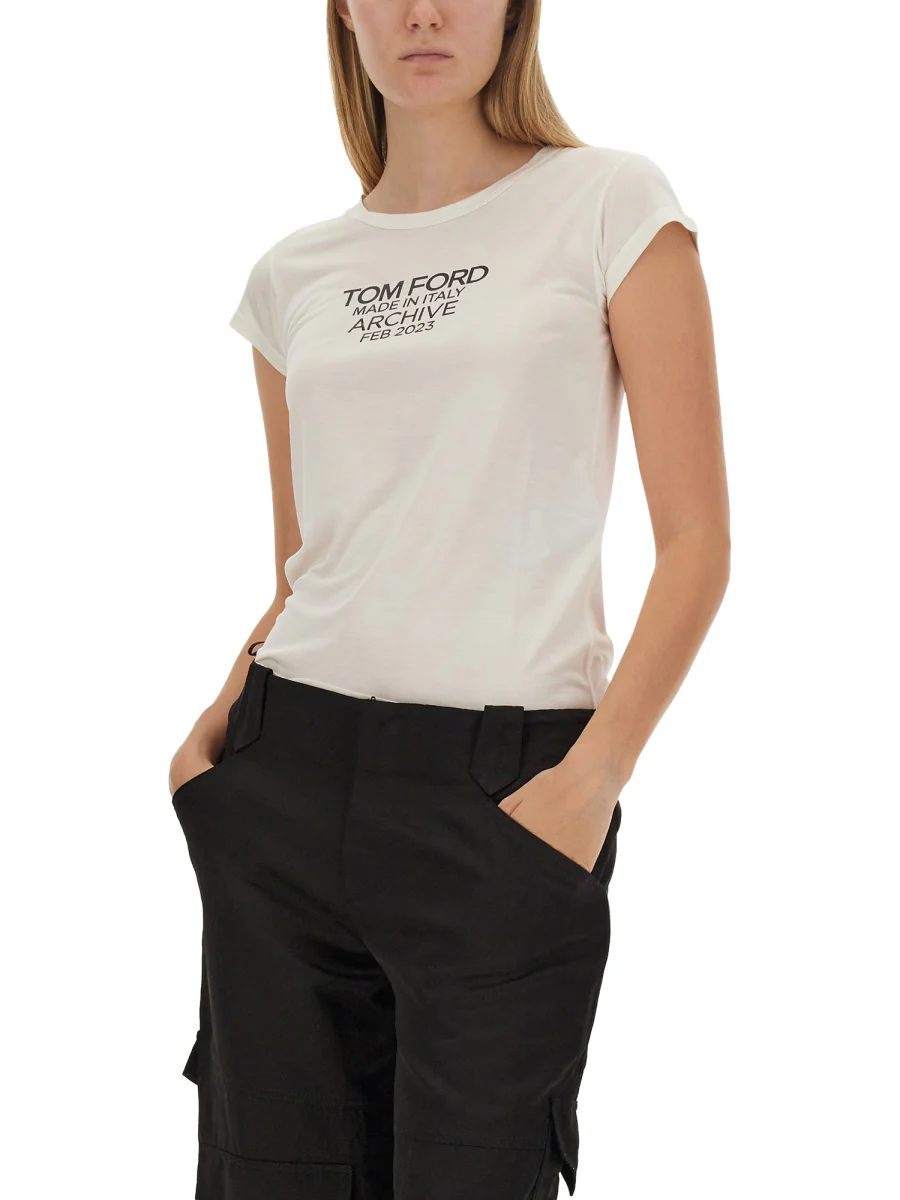 TOM FORD Logo Printed Crewneck T-Shirt - Image 4