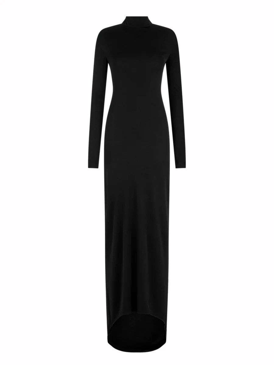 TOM FORD LONG SLEEVE ASYMMETRIC EVENING DRESS with TWISTED BACK - Image 4