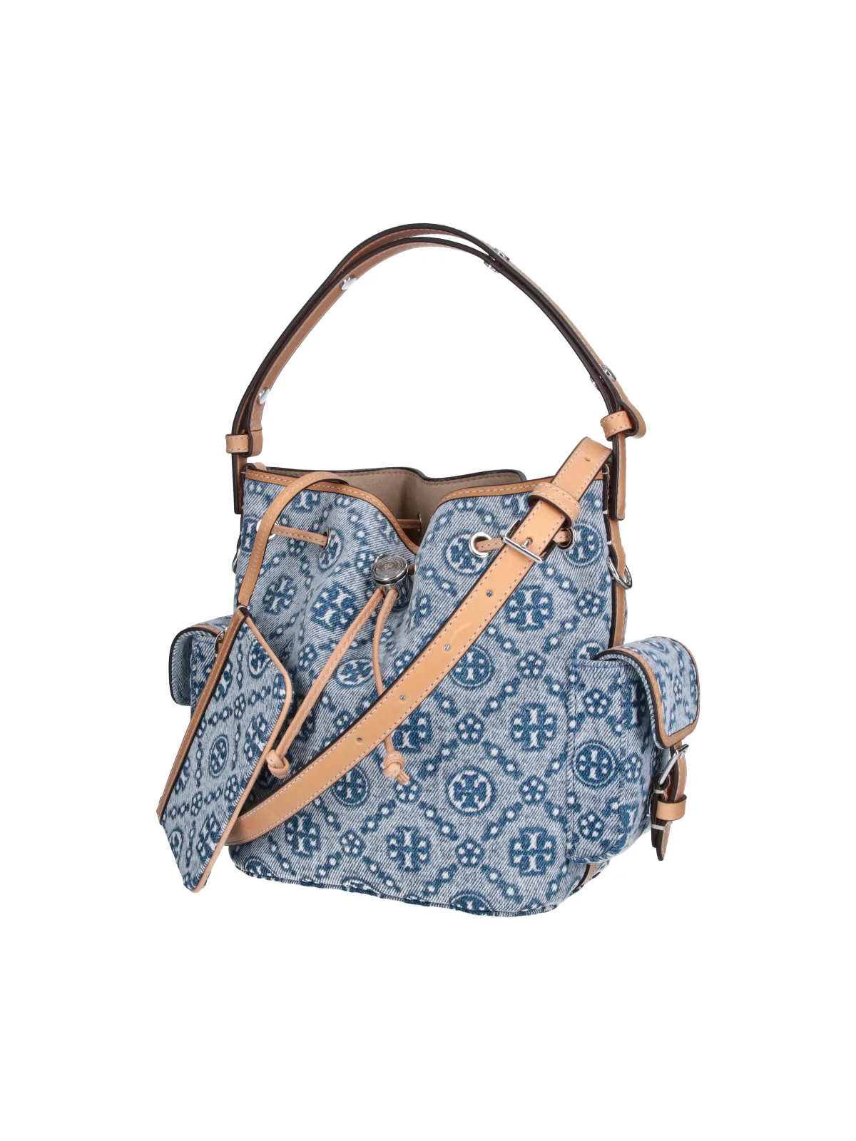 Tory Burch Cotton-Blend Crossbody Bag with Leather Trim - Image 2