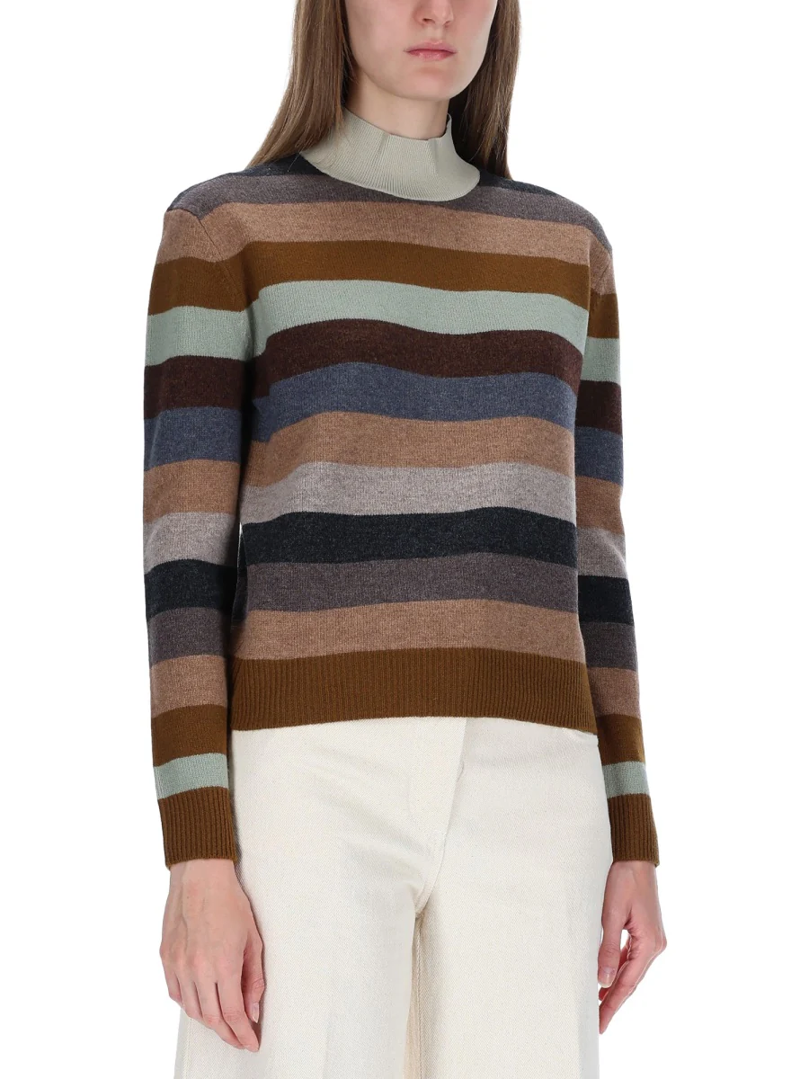 TORY BURCH Striped Merino Wool Sweater - Image 4