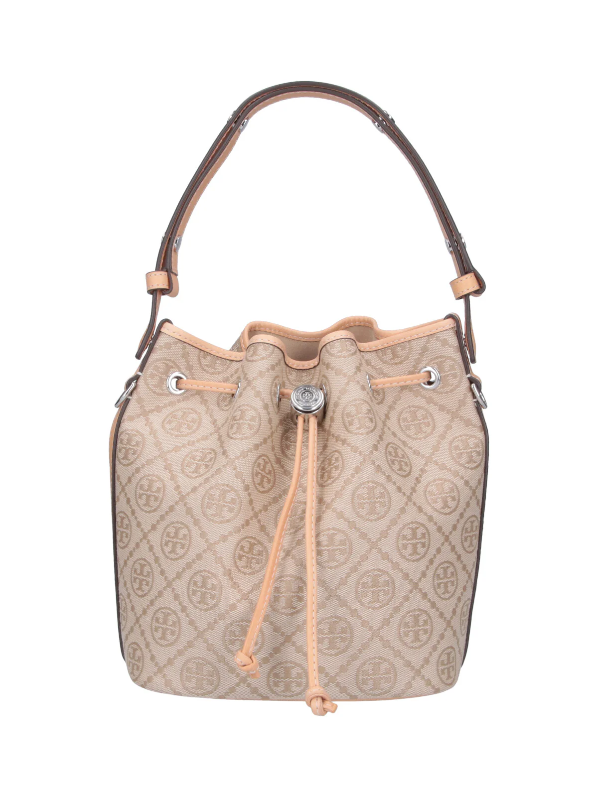 Tory Burch Women’s Cotton-Blend Shoulder Bag with Leather Trim