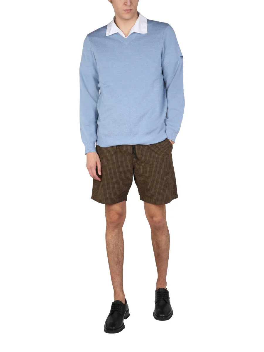 Universal Works Men's Mini Check Pattern Bermuda Shorts - Image 2