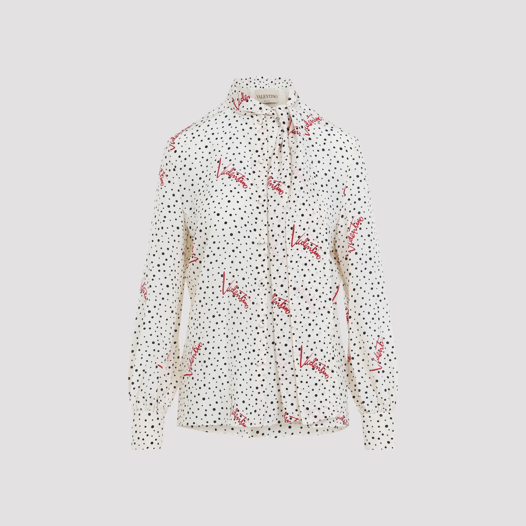 Valentino 100% Silk Drape Button-Up Shirt