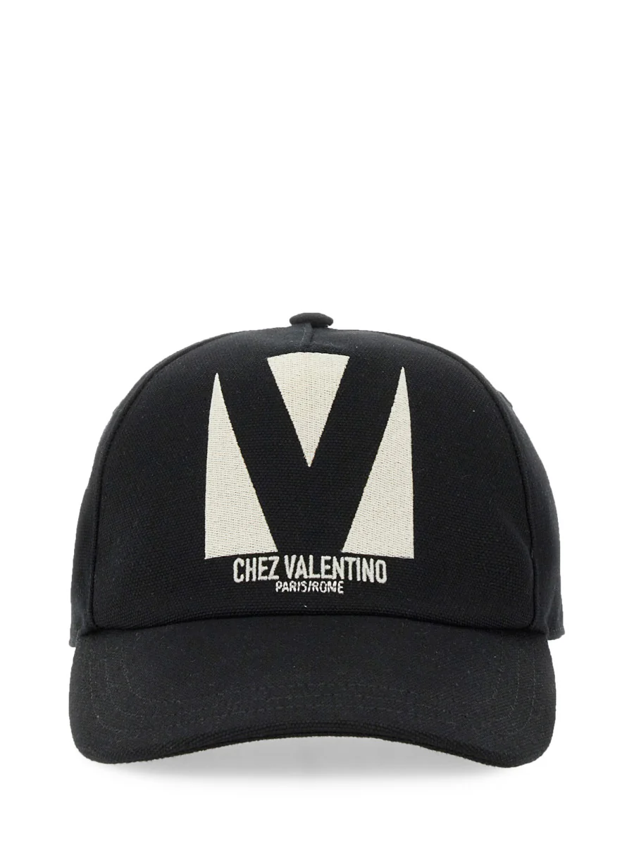 Valentino Garavani Black Cotton Baseball Cap
