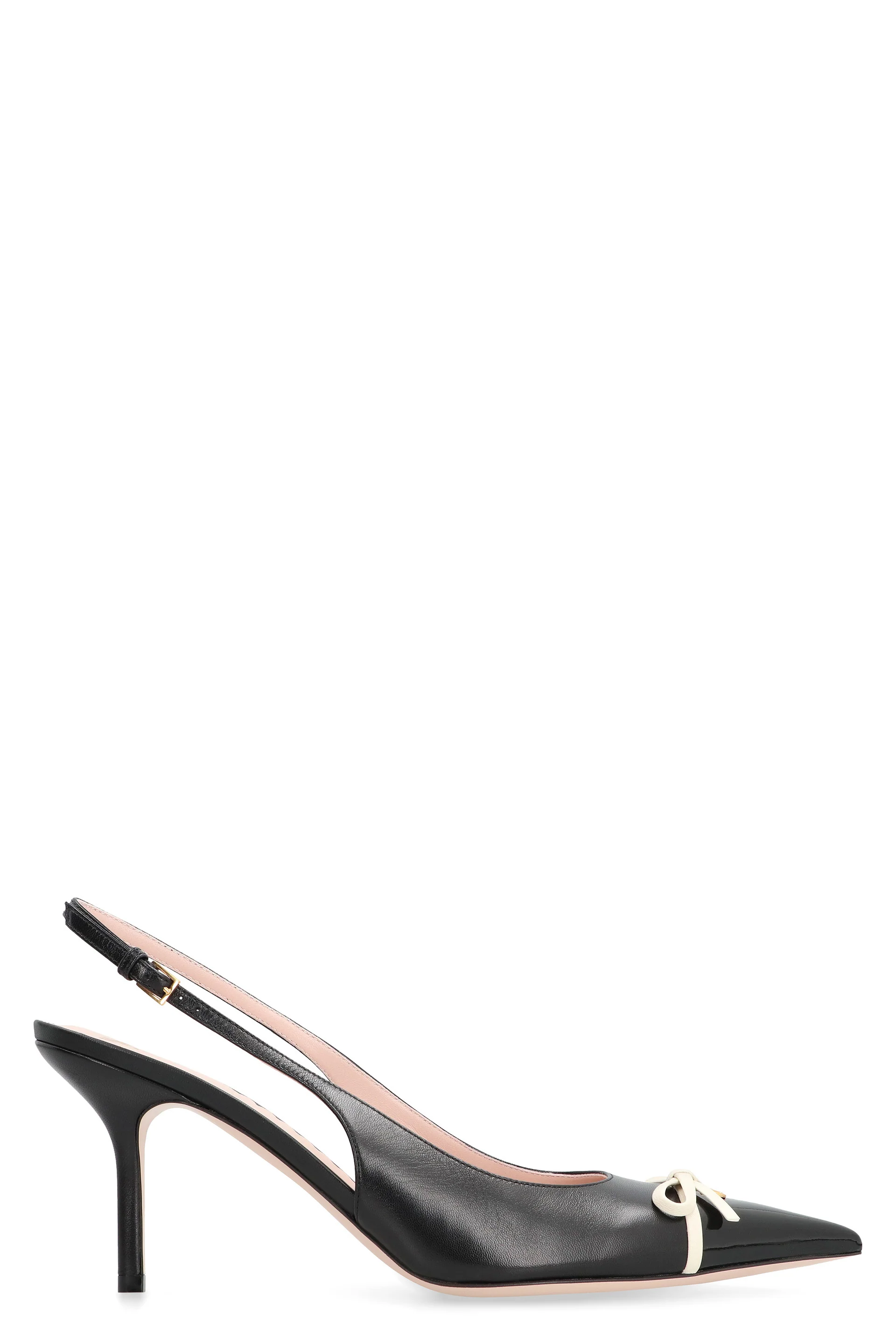 Valentino Garavani Lethestanether Slingback Pumps with Pointed Toe & Front Bow