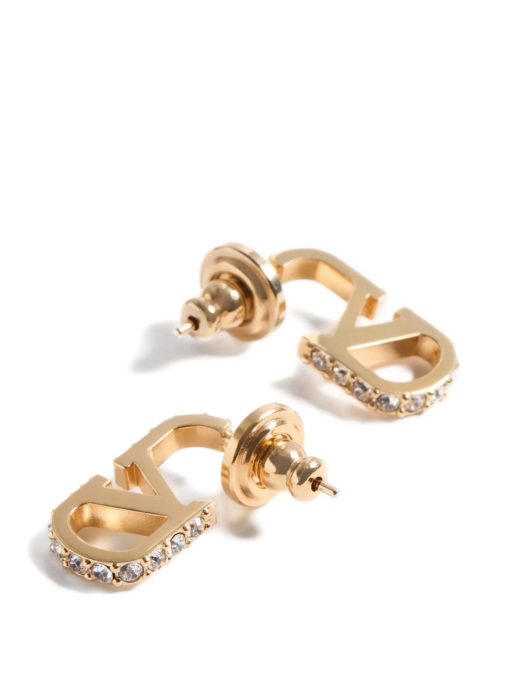 Valentino Garavani Mini Gold-tone Finish Swarovski® Crystal Earrings - Image 4