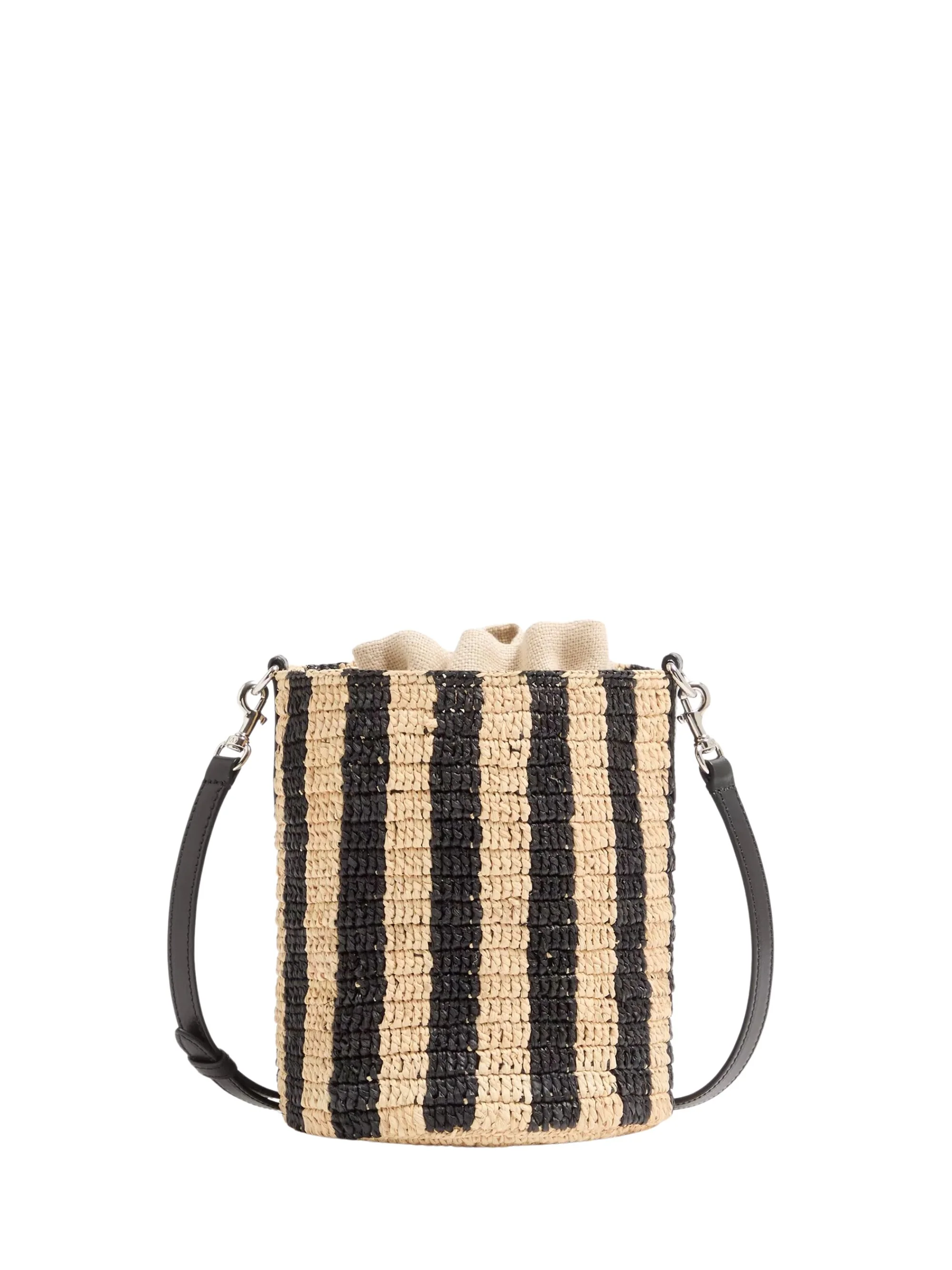 Valentino Garavani Raffia Bucket Handbag with Drawstring Closure - 15.5 x 19 x 15.5 cm - Image 2