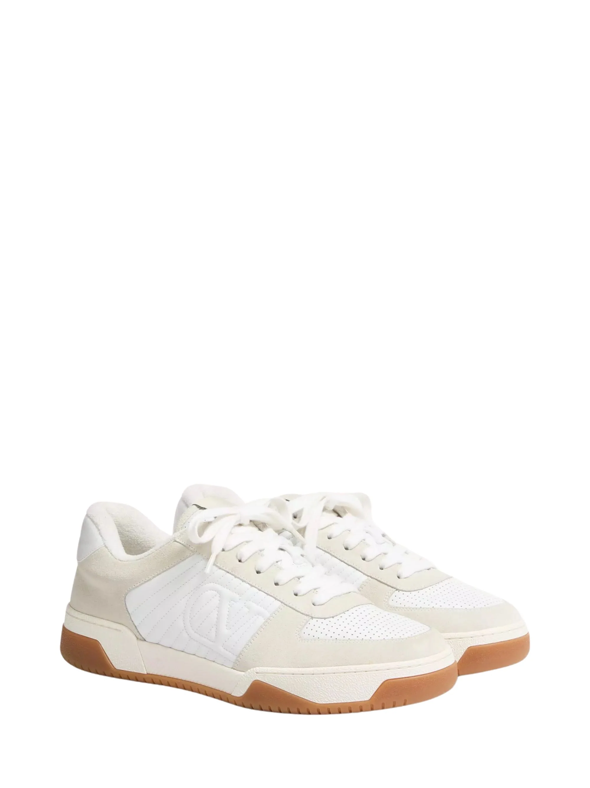 Valentino Garavani Sparry' Suede Sneakers with Quilted and Perforated Leather Inserts, Embossed 'VLogo Signature' on the Side, Front Lace-up Closure, Rubber Sole - Image 2