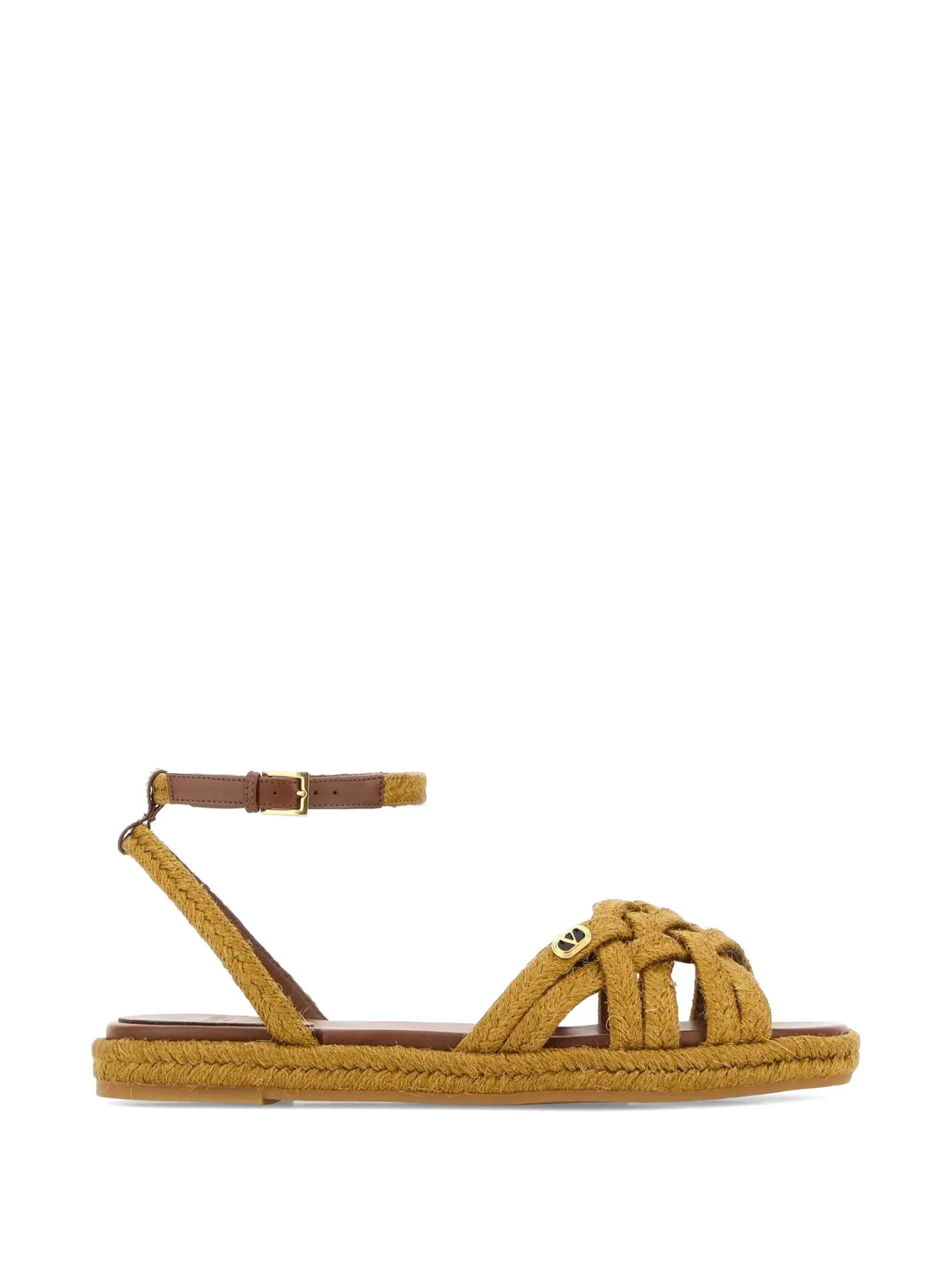 Valentino Garavani Stylish Raffia Sandals with Adjustable Ankle Strap