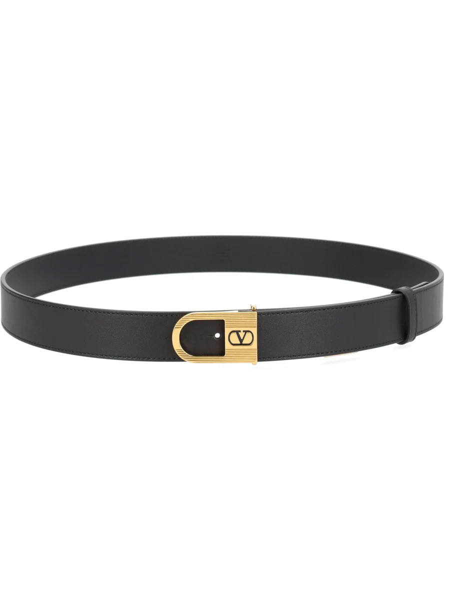 VALENTINO GARAVANI Vlogo Signature Reversible Shiny Calfskin Belt 30 Mm - Image 4