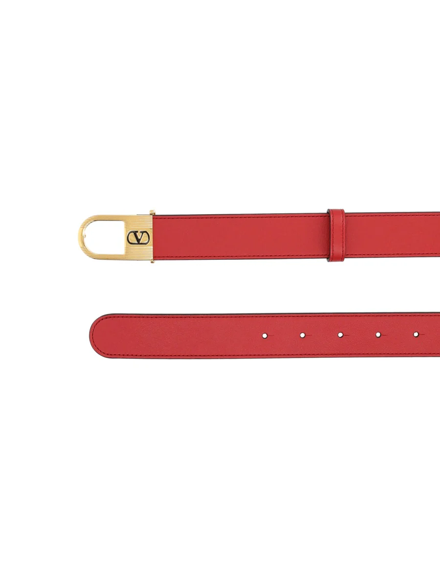 VALENTINO GARAVANI Vlogo Signature Reversible Shiny Calfskin Belt - 30mm / 1.2 In. for Woman - Image 2