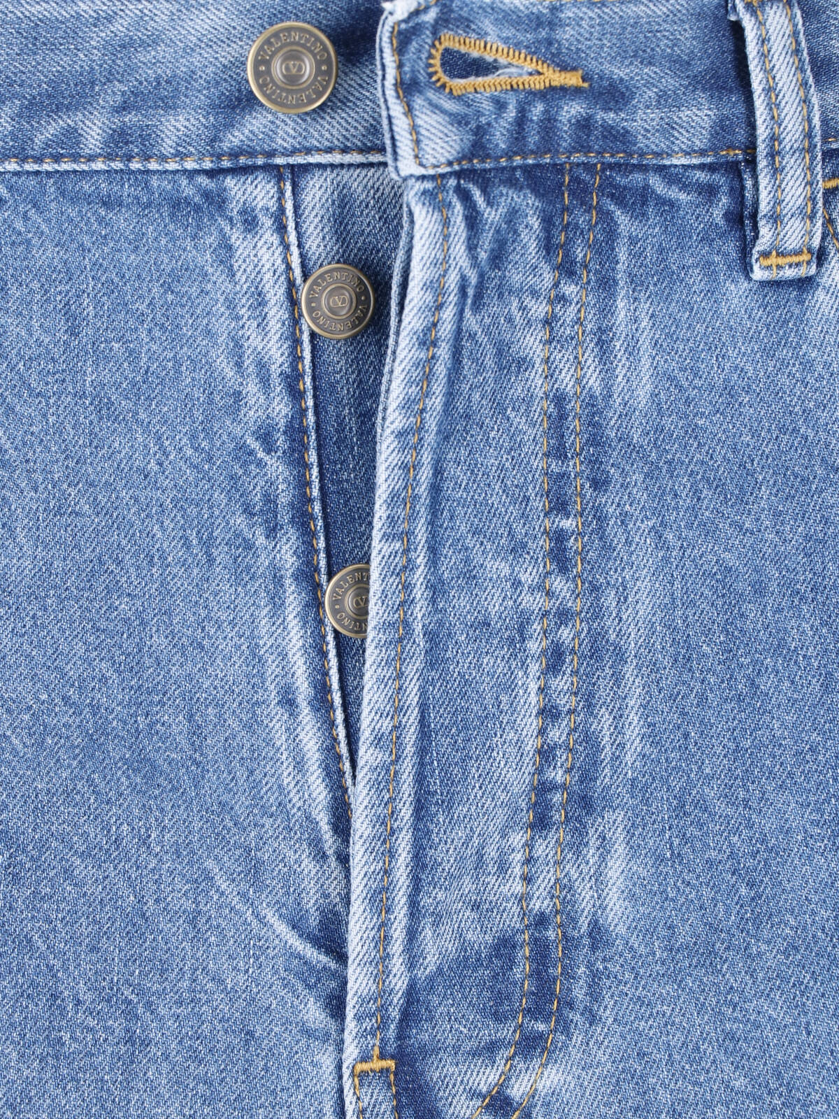Valentino Men’s 100% Cotton Blue Jeans - Image 4