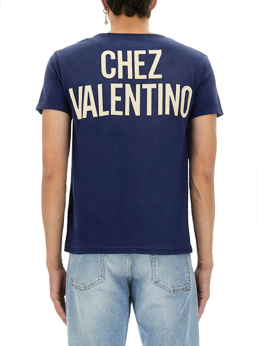 Valentino Men’s Regular-Fit Cotton T-Shirt with Print and Patch - Image 3
