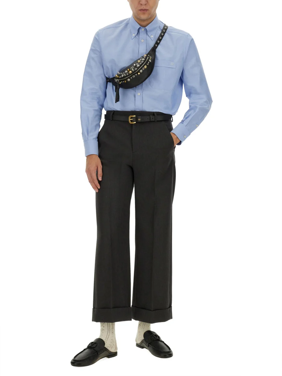 VALENTINO Straight-Leg Pleated Grain de Poudre Wool Trousers - Image 6