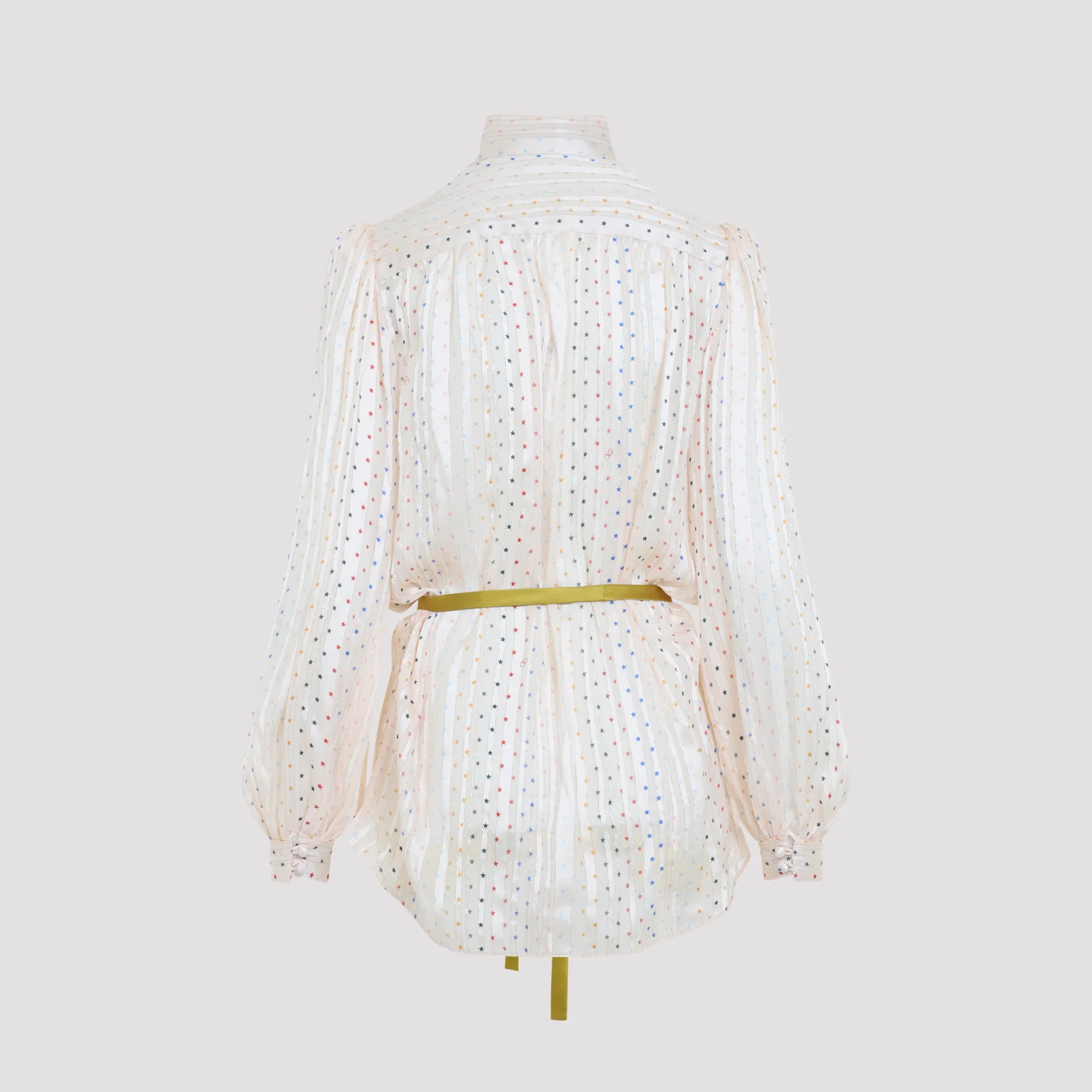 Valentino Women’s Silk Button-Front Shirt with Metallic Fiber Detail - Image 4