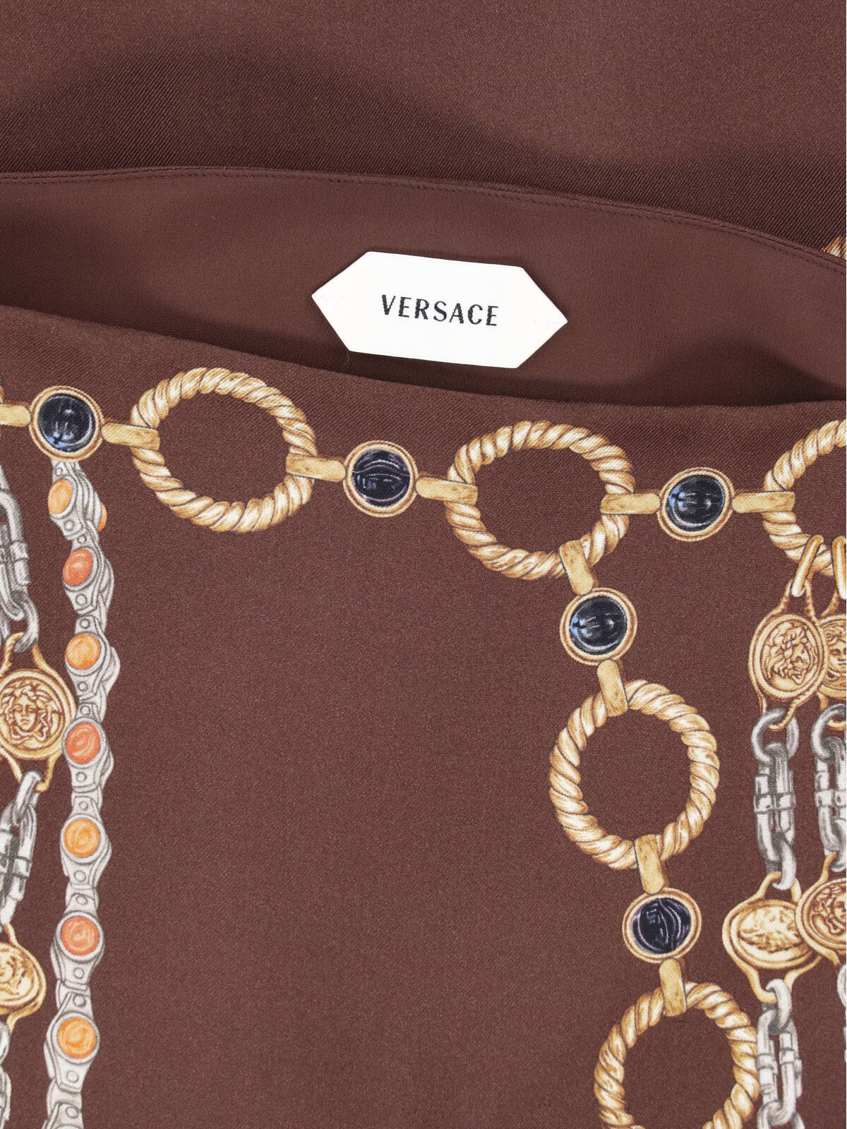 Versace 100% Silk Skirt with Satin Lining - Image 5