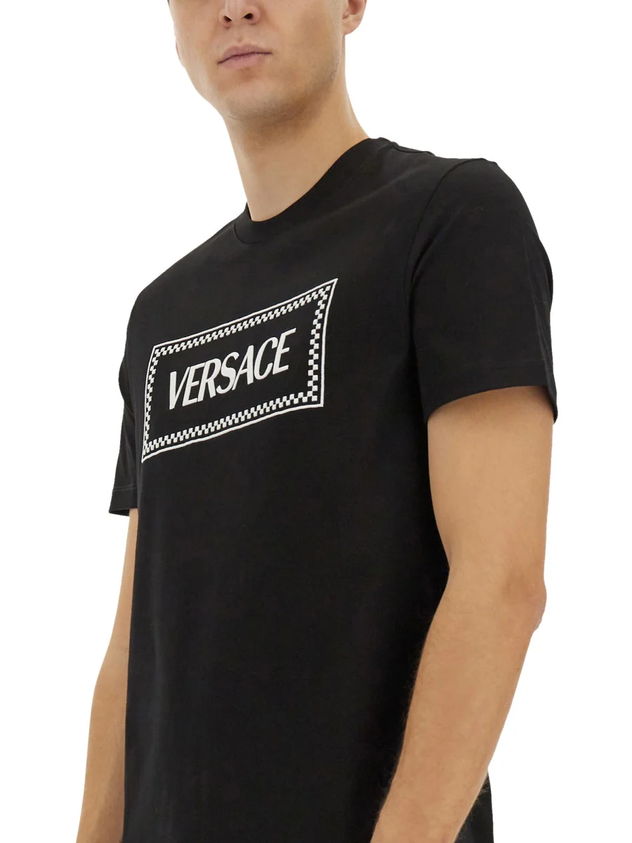 VERSACE 90s Logo Embroidered T-shirt - Image 4