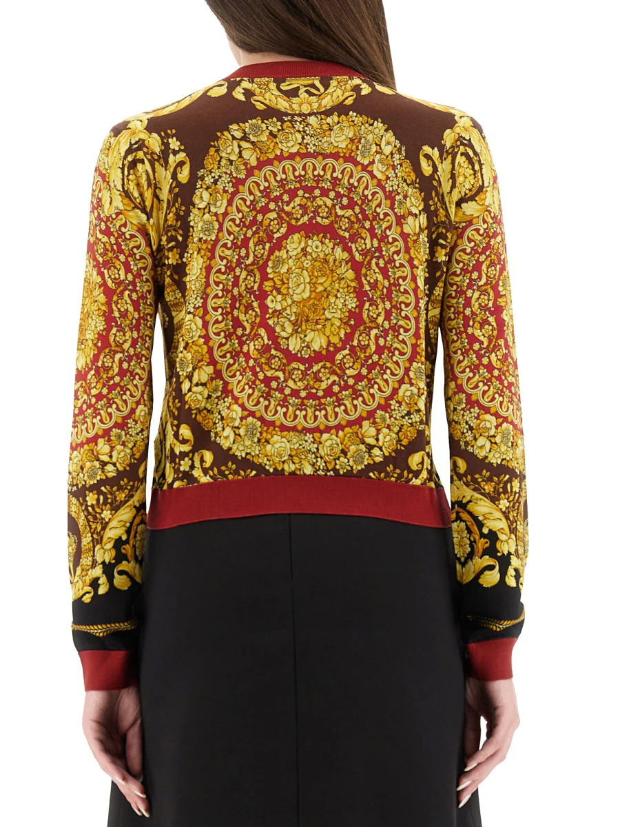 VERSACE Baroque Silk Knit Cardigan - Image 3