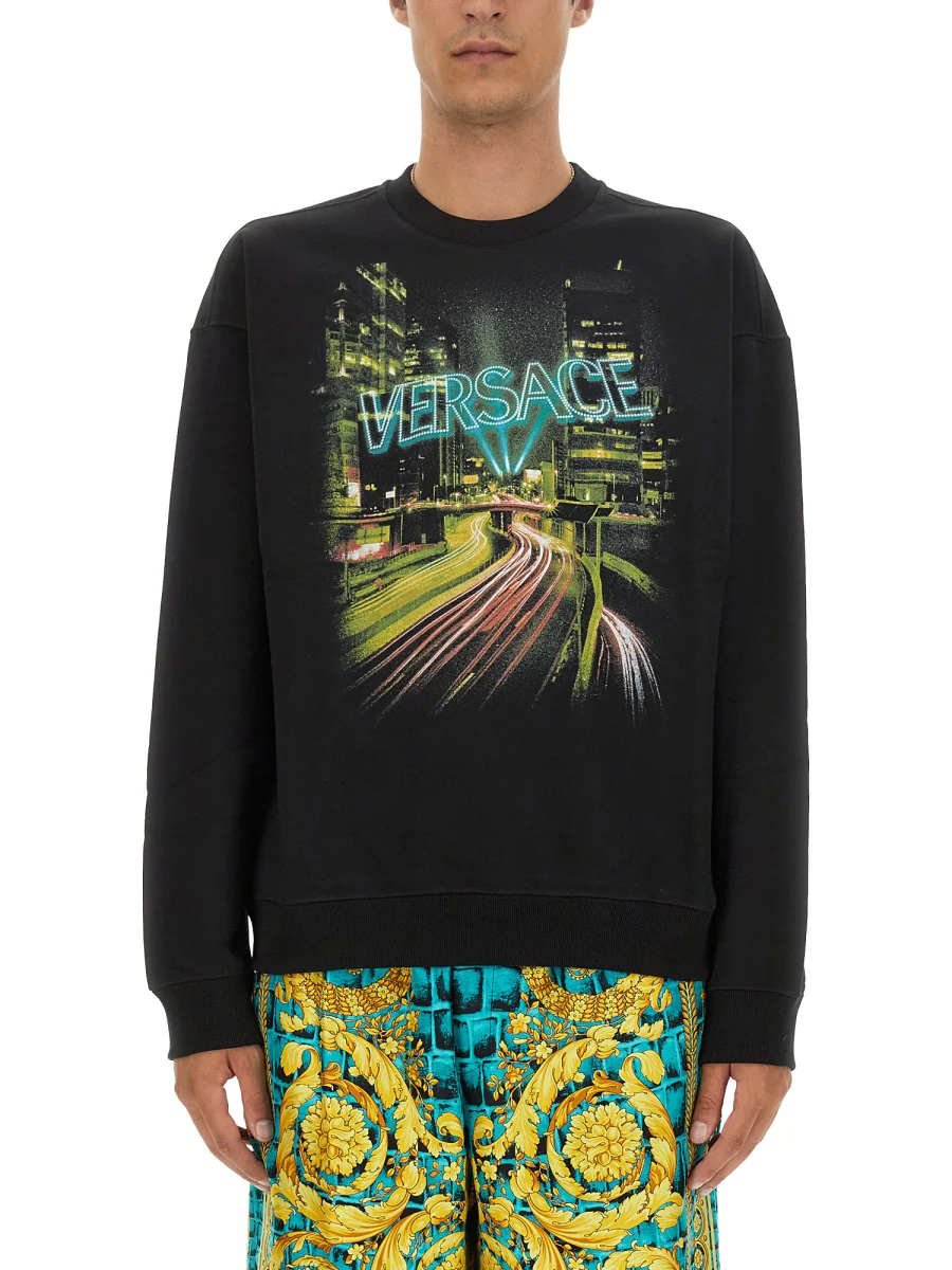VERSACE City Lights Print Sweatshirt