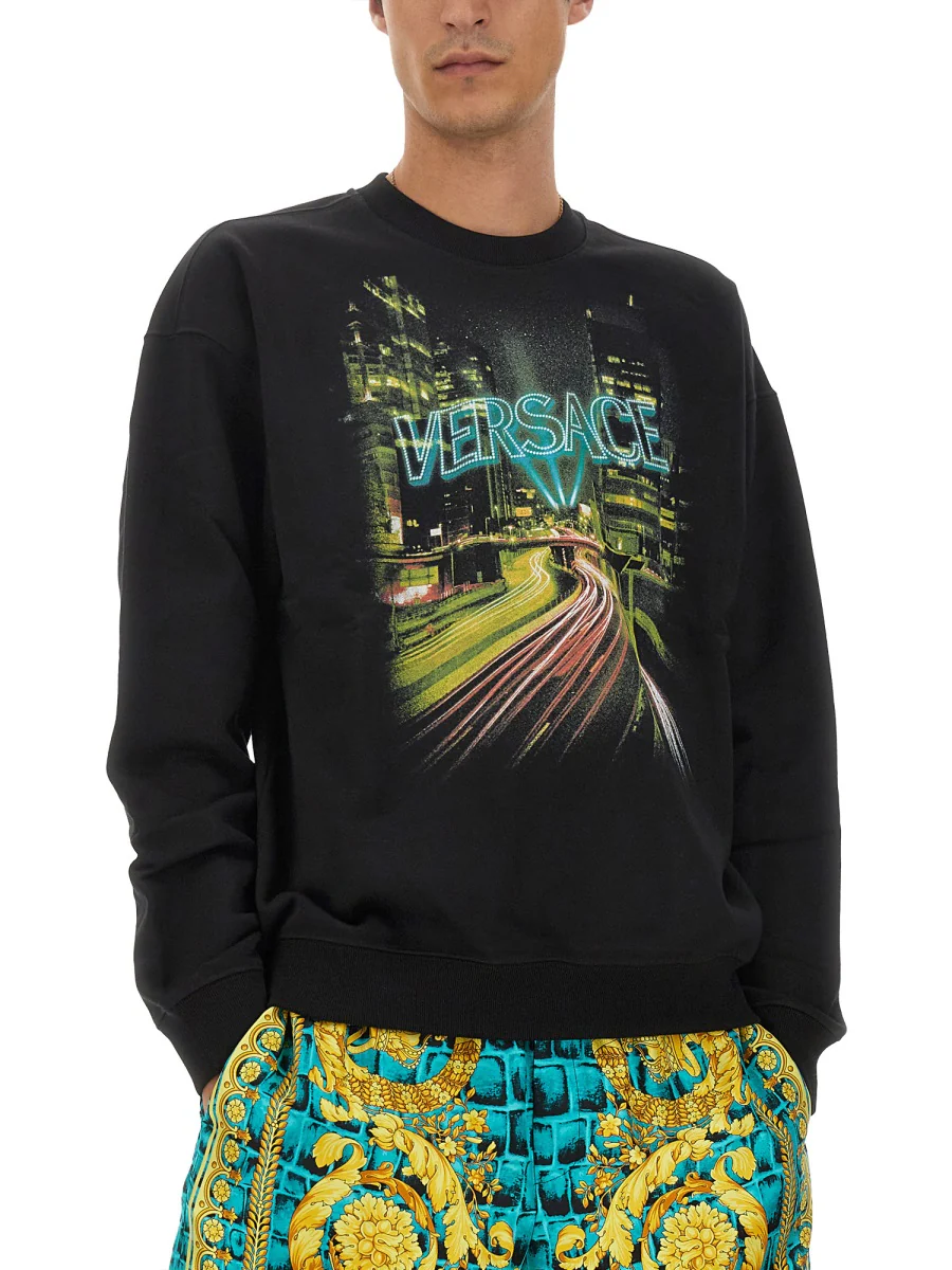 VERSACE City Lights Print Sweatshirt - Image 4