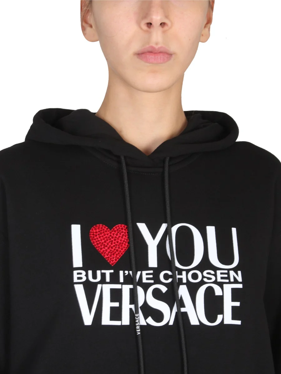 Versace I Love You Logo Hoodie Sweatshirt - Image 4