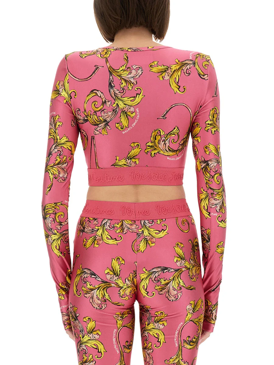 Versace Jeans Couture Cropped Baroque Mini Top - Image 7