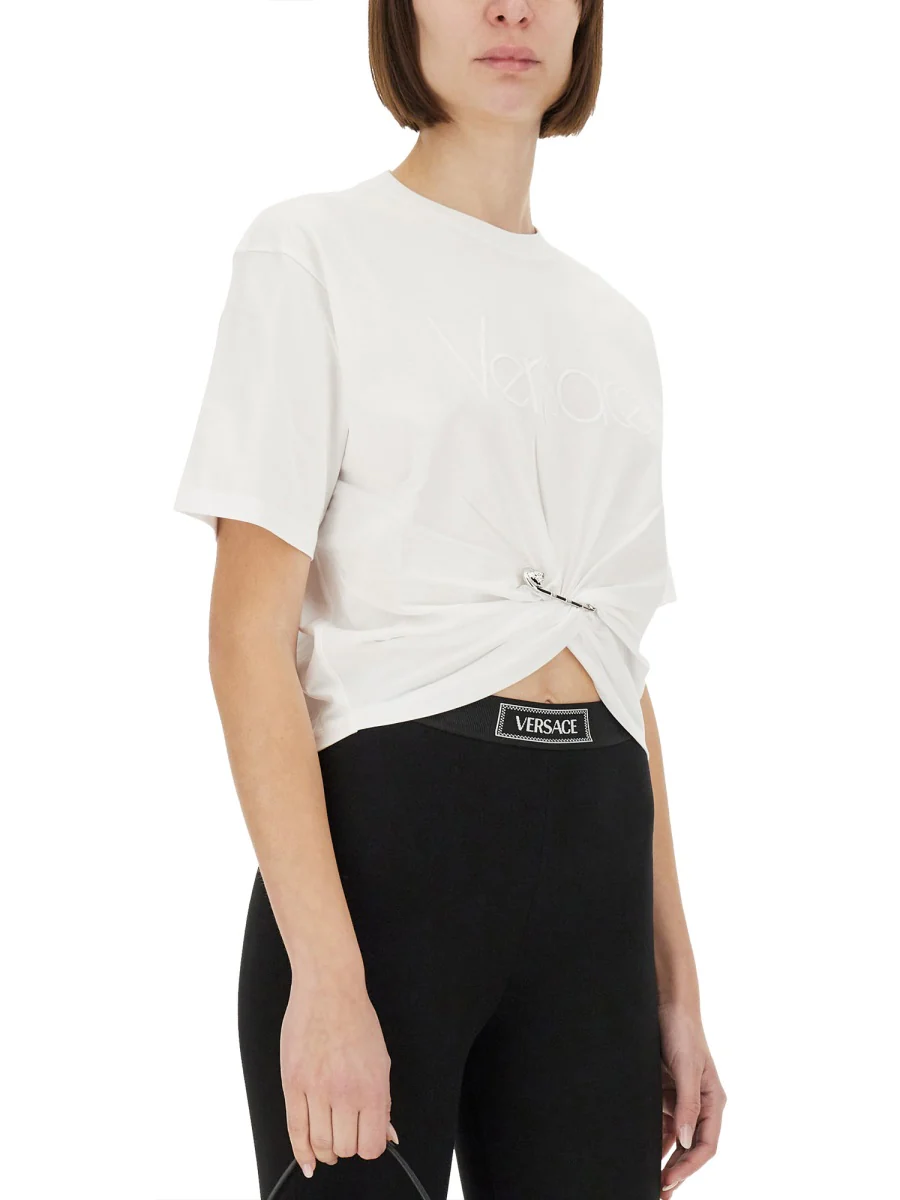 VERSACE Logo-embroidered T-shirt - Image 4