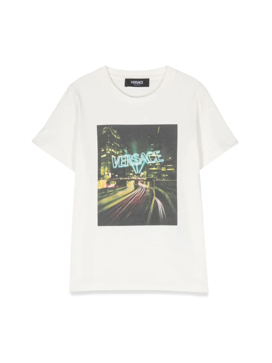 Versace Mini Blinding Lights Print T-Shirt for Girls