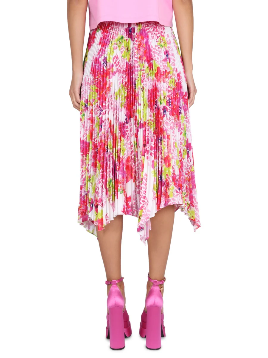 VERSACE Pleated Floral Skirt - Image 4
