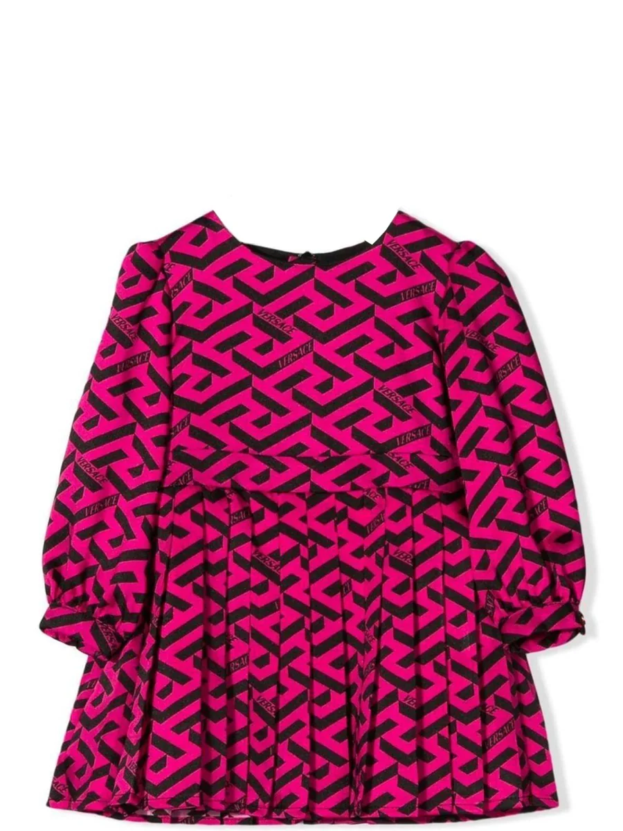 VERSACE Pleated Wool-blend Mini Dress