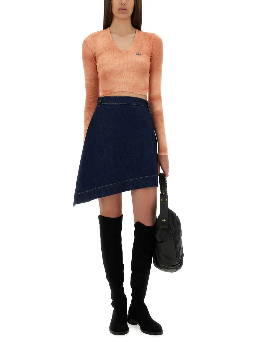 Vivienne Westwood Bea Cropped V-Neck Top - Image 6