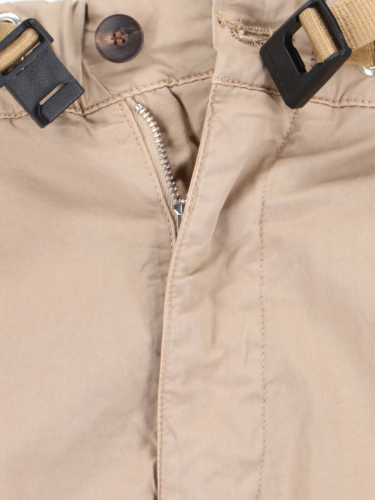 White Sand Sand Stretch Cotton Trousers for Men - Image 5