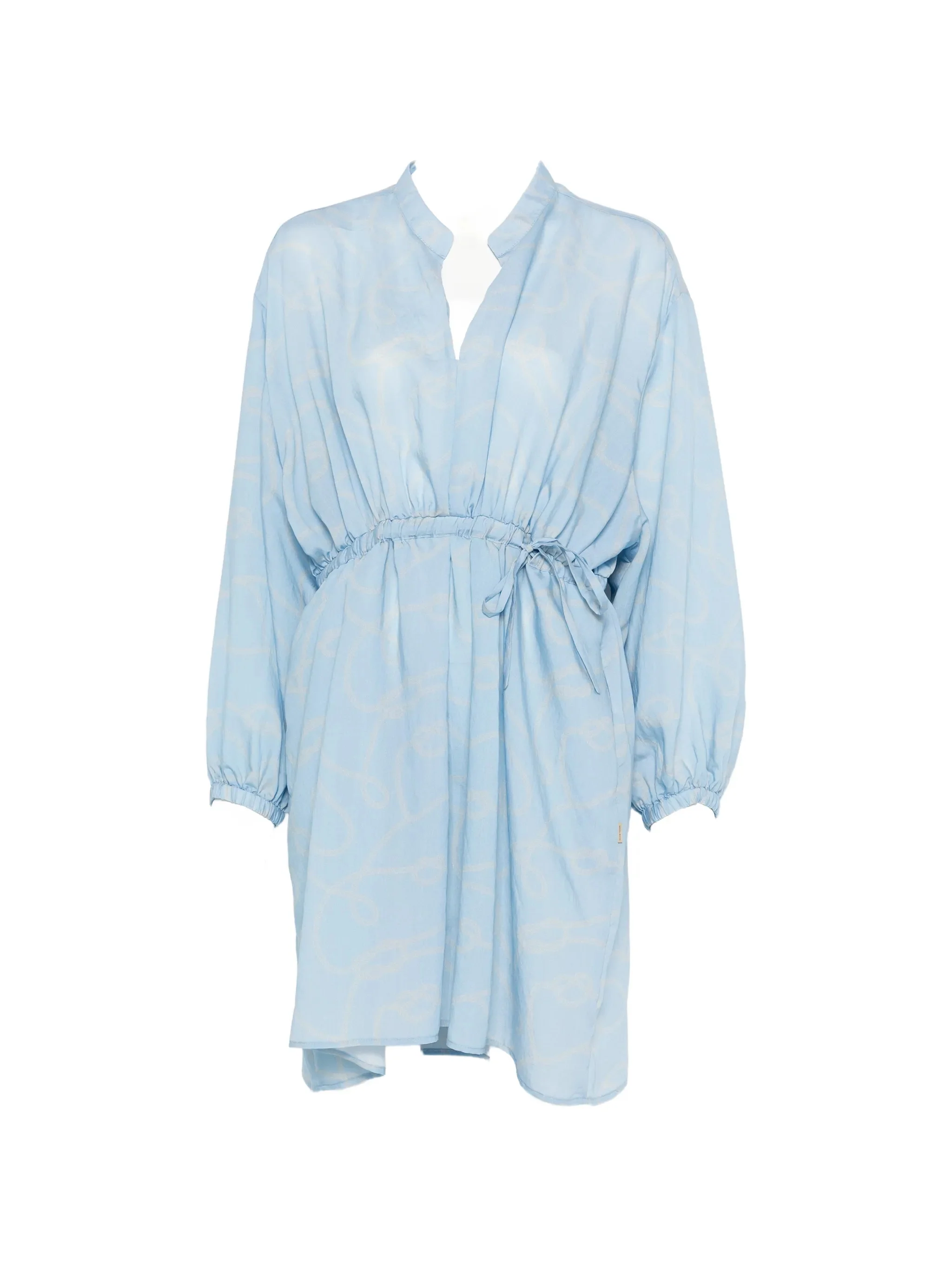 Woolrich Elegant Flowing Dress with V-Neck and Drawstring Waist