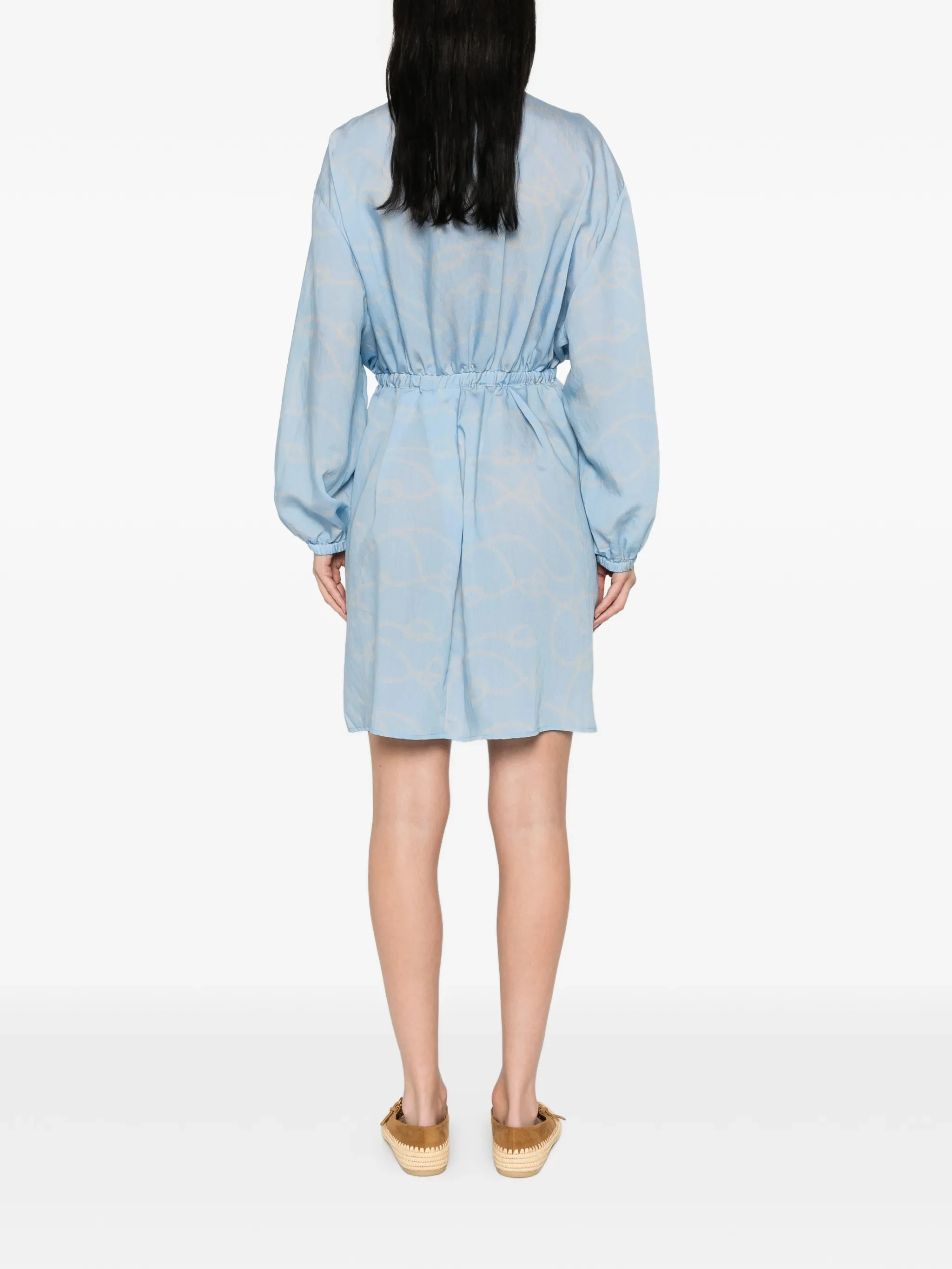 Woolrich Elegant Flowing Dress with V-Neck and Drawstring Waist - Image 2