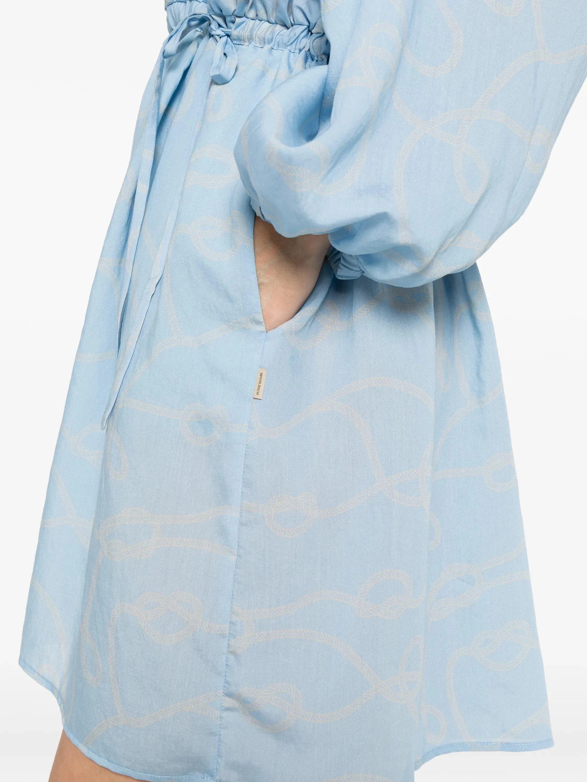 Woolrich Elegant Flowing Dress with V-Neck and Drawstring Waist - Image 3