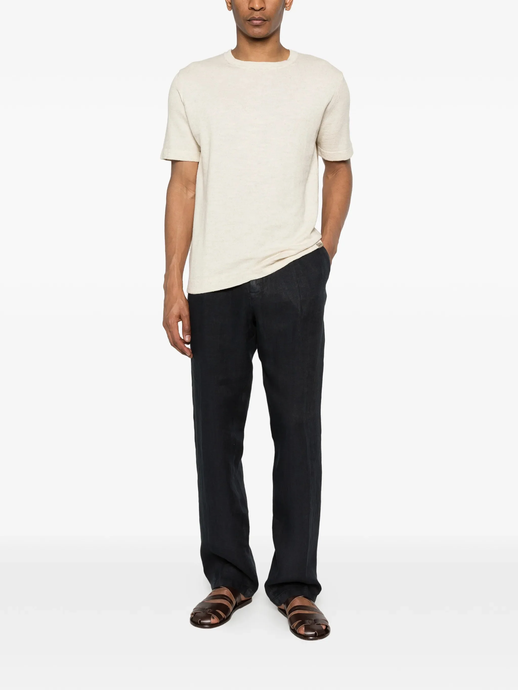Woolrich Men’s Cotton-Linen Knit Short-Sleeve T-Shirt - Image 2