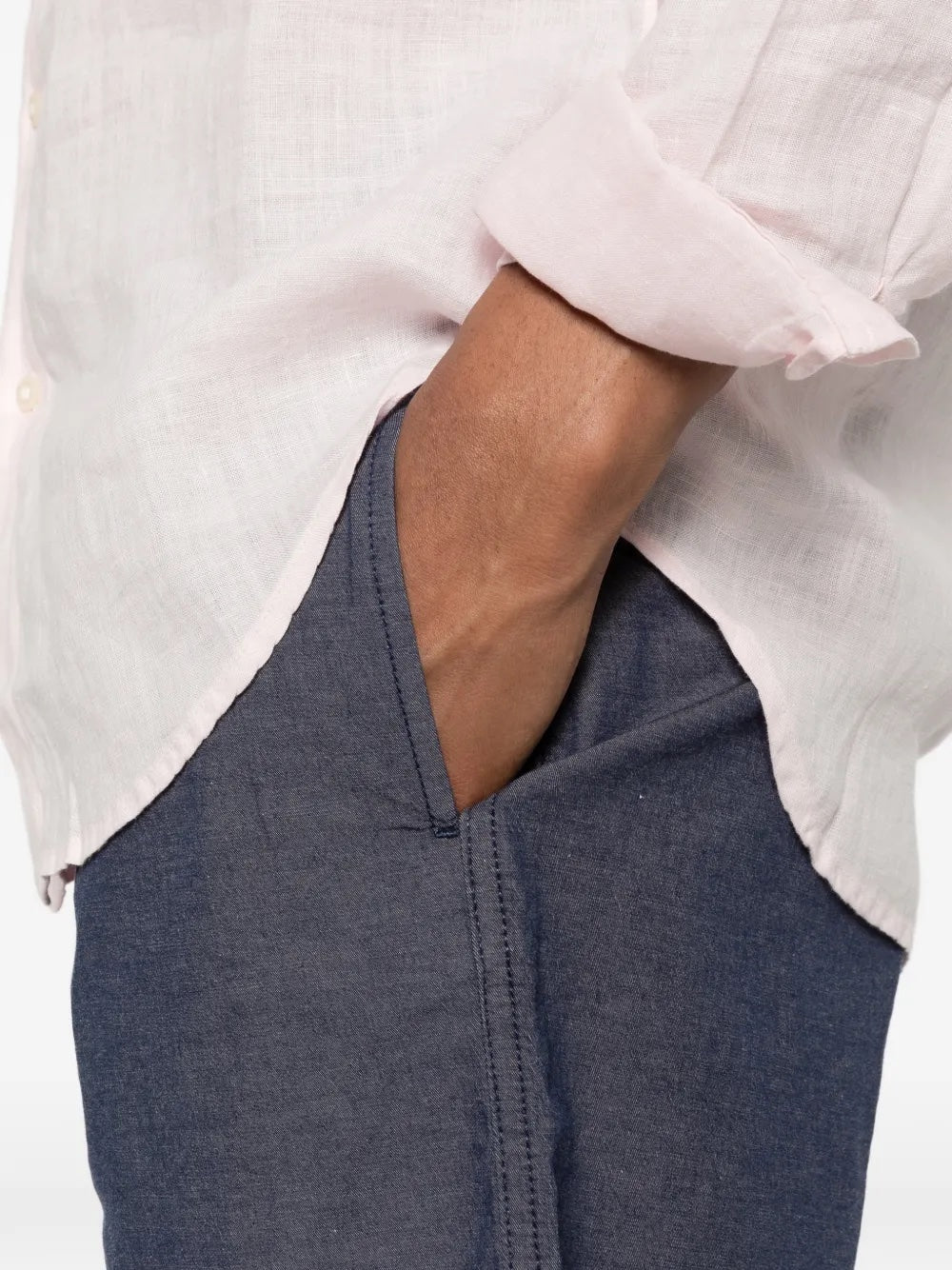 Woolrich Washed Mini Shorts with Adjustable Drawstring for Men - Image 5