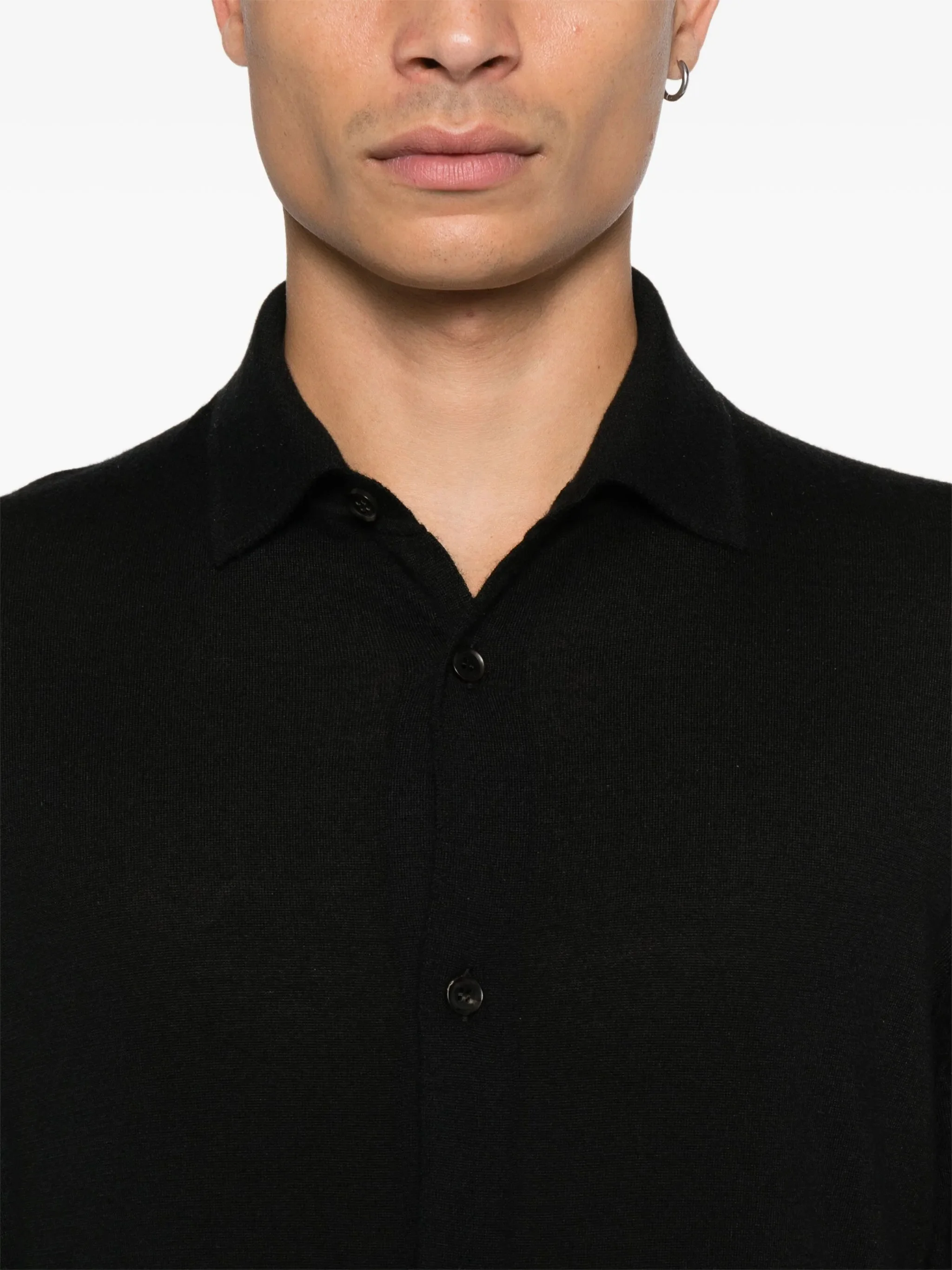 Zegna Cashmere-Silk Blend Sweater with Classic Collar - Image 5