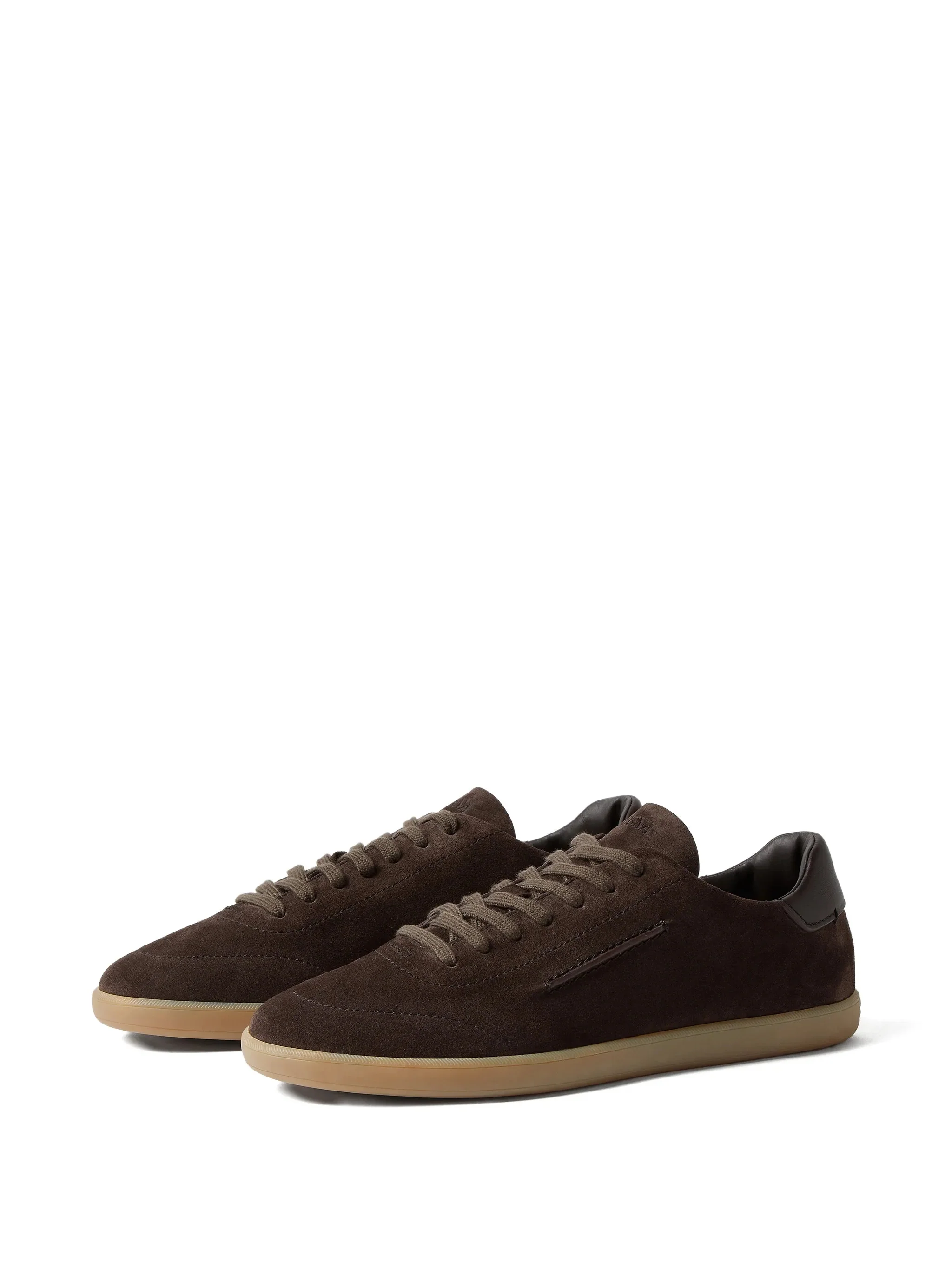 Zegna Logo Detail Suede Sneaker with Removable Insole - Image 2
