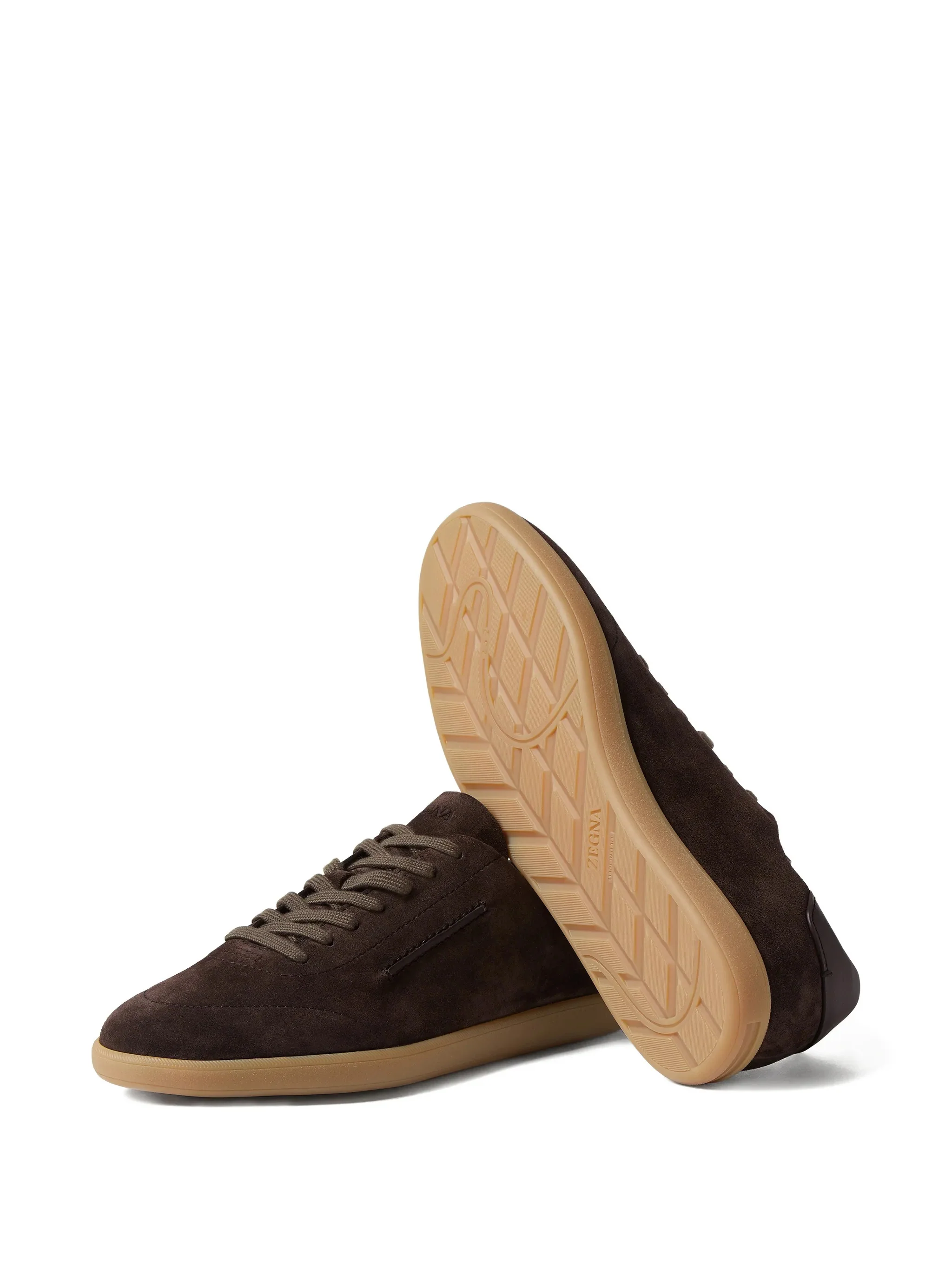 Zegna Logo Detail Suede Sneaker with Removable Insole - Image 4
