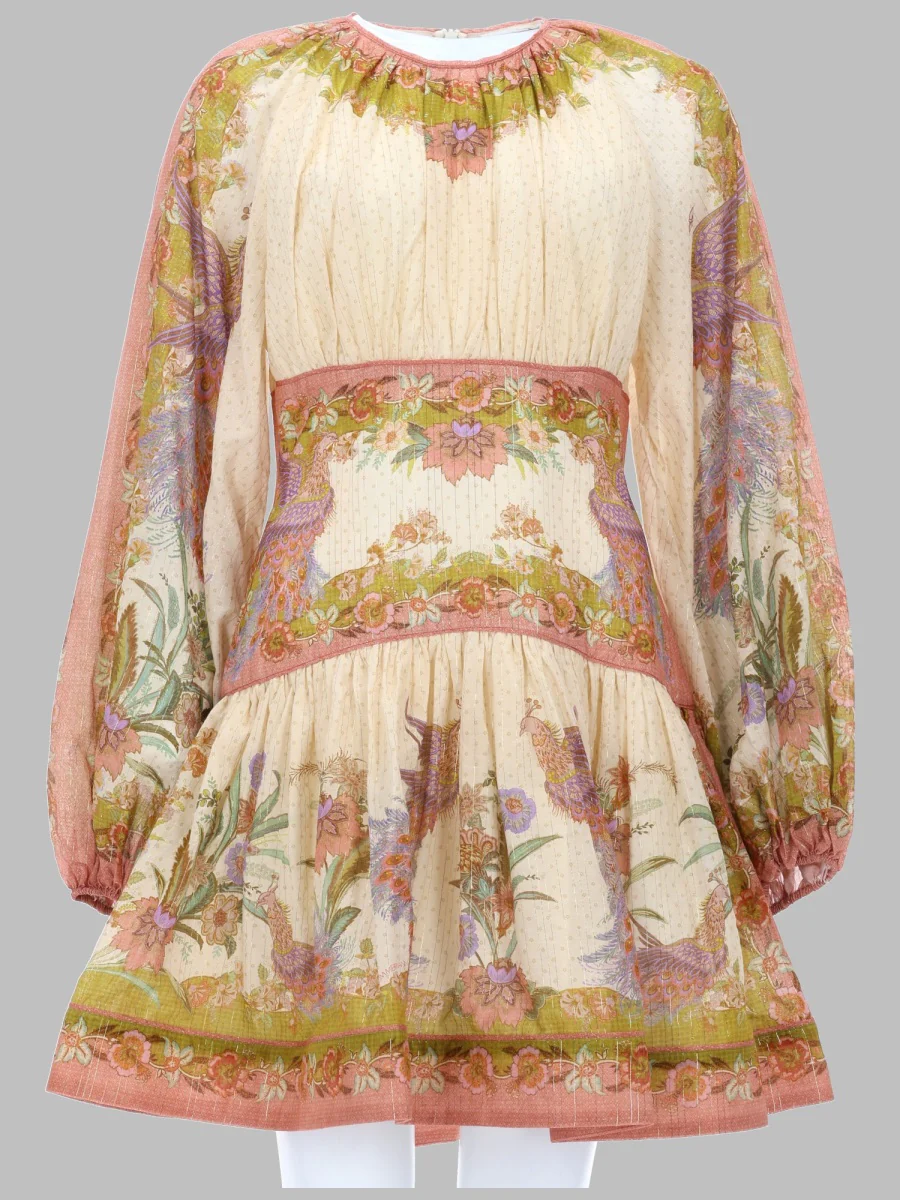 Zimmermann Multicolour Mini Dress in Cotton-Silk Blend - Image 2